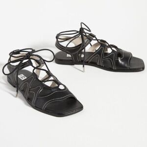 Anthropologie Silent D Gladiator Satelli Tie-Up Sandals Size 38 7.5 8